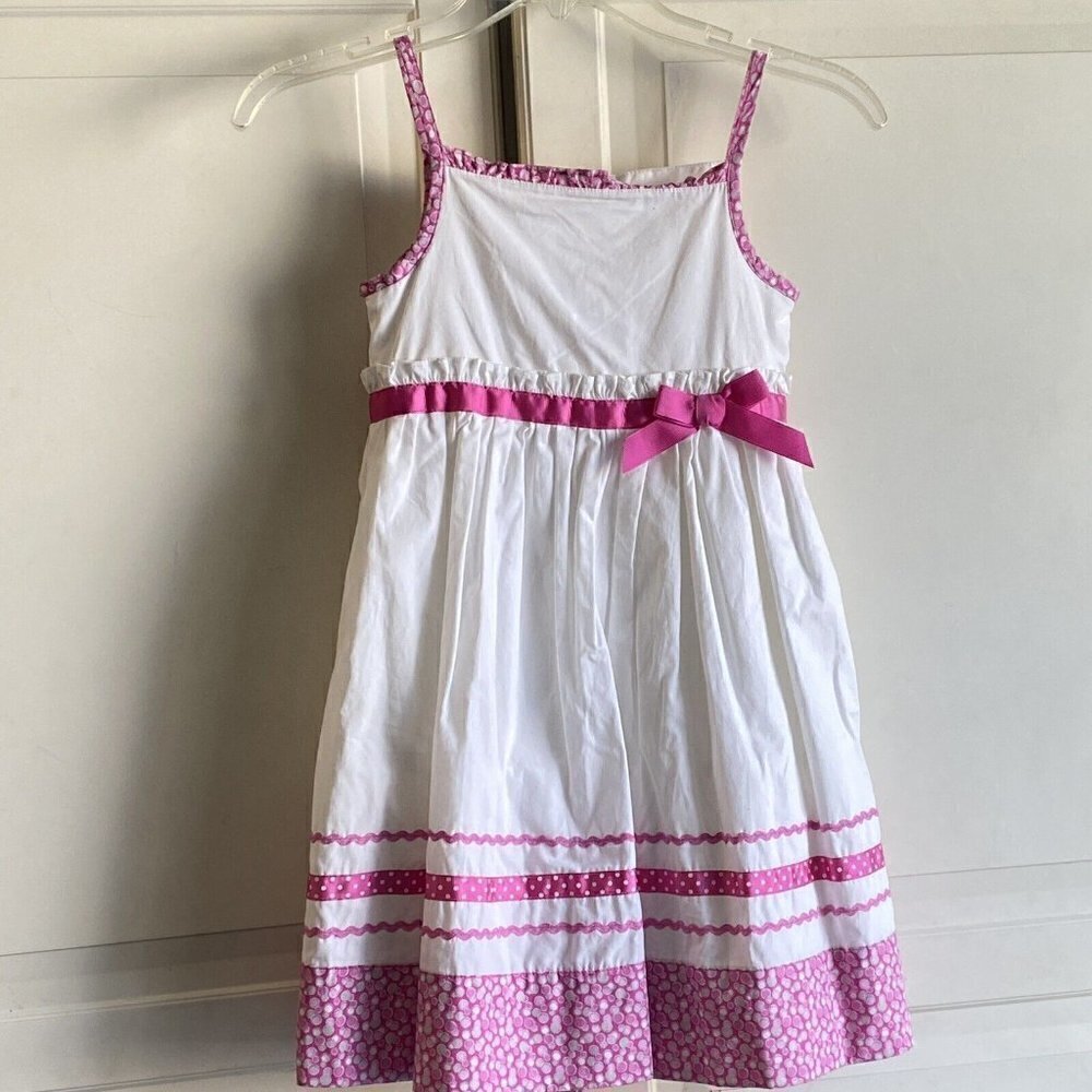 Savannah Girl’s Size 6 White Pink Sundress Easter Summer Spring‎  Dress New